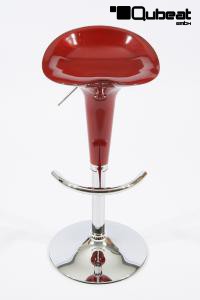 Barhocker rot/weinrot metallic hhenverstellbar ergonomisch geformte Sitzflche - "Bianca"