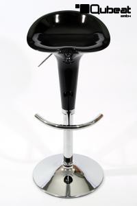 Barhocker schwarz hhenverstellbar ergonomisch geformte Sitzflche &#8211; "Bianca"