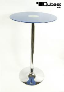 Bistro Table blue, Round blue Glass Board 102 cm- "Berlin"