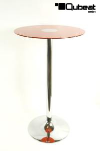 Bistro Table orange, Round orange Glass Board 102 cm- "Berlin"