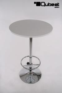 Bistro Table Silver Round Wooden Board Footrest- "Konstanz"