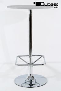 Bistro Table Silver Round Wooden Board Footrest- "Konstanz"