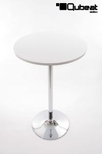 Bistro Table White Round Wooden Board -"Konstanz"