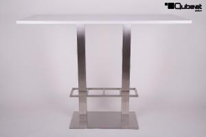 Bistro Tisch wei, 50 kg B-WARE, MDF Platte eckig XXL, 70x 150 cm
