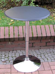 Bistro-Tisch schwarz, hhenverstellbar, Kunstleder