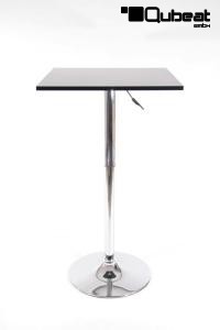 Bistro-Tisch schwarz, Holzplatte quadratisch, hhenverstellbar- "Kln"
