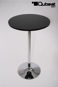 Bistro-Tisch schwarz, Holzplatte rund 102 cm - "Mnchen"