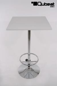 Bistro-Tisch silber, Holzplatte quadratisch, Fusttze 102 cm - "Mnchen"