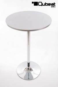 Bistro-Tisch silber, Holzplatte rund 102 cm - "Mnchen"