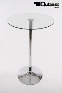 Bistro-Tisch transparent, Glasplatte rund 102 cm - "Berlin"