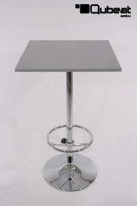 Bistro-Tisch wei, Holzplatte quadratisch, Fusttze 102 cm - "Mnchen"