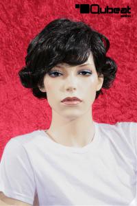 Black wavy shorthair wig