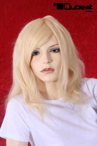 Blonde Percke, echtes Haar 30cm