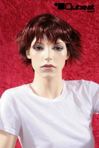 Bright red short hair wig