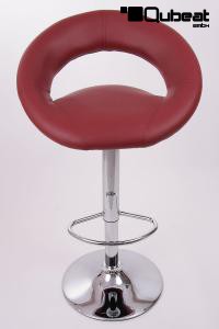 Designer Barstool wine-red padded height adjustable by gas lift action - "Clemens"