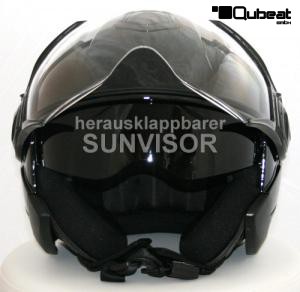 Jet Helmet, Motorcycle Helmet, Sunvisor - Black, Size M