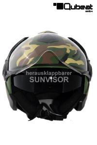 Jethelm tarn tarnfarbe Motorradhelm Sonnenblende - camouflage Gr. XL