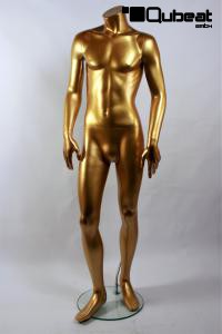 Mnnliche Schaufensterpuppe Schaufensterfigur gold kopflos Mannequin