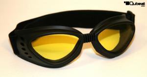 Motorcycle Goggles Black, Yellow Tinted Lenses