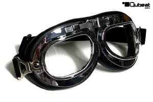 Motorradbrille Classic, schwarz mit klaren Glsern