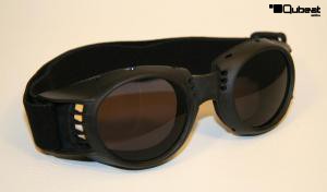 Motorradbrille Classic, schwarz mit Smoke-getnten Glsern