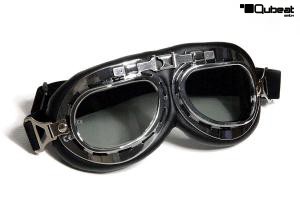 Motorradbrille Fliegerbrille Oldtimer Chopper Biker schwarz mit getnten Glsern