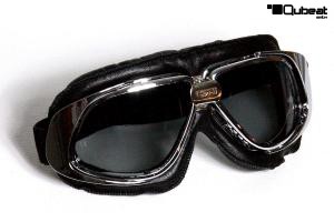 Motorradbrille Fliegerbrille Oldtimer Chopper Biker schwarz mit getnten Glsern