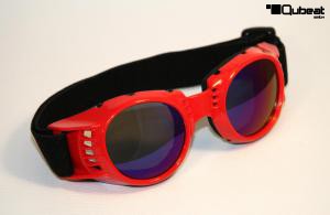 Motorradbrille rot, Rainbow-getnte Glser