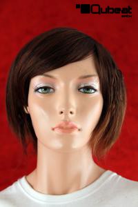 Red-brown short hair wig with slightly wavy hair