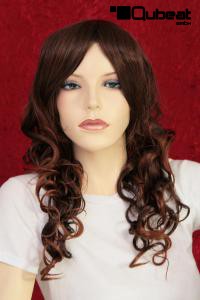 Redbrown wig with curly hair