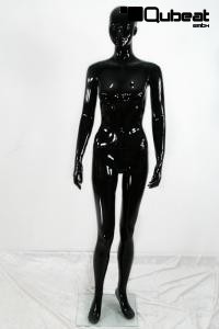Schwarze Schaufensterpuppe Schaufensterfigur Mannequin glnzend mit angedeutetem Gesicht