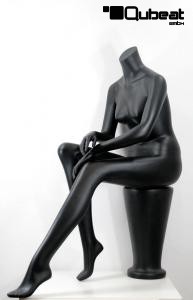 Sitting Female Mannequin Black