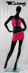 weibliche Schaufensterpuppe B-Ware in schwarz-schimmernd