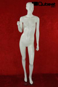 Weibliche Schaufensterpuppe Schaufensterfigur wei glnzend Mannequin B-Ware